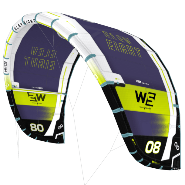 Eleveight WS V10 wave-freeride kite i lilla - produktfoto