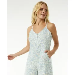 Rip Curl Chambray Romper  Bl/Hvid