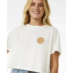 RipCurl Wettie Icon Crop Short Sleeve Tee - Bone